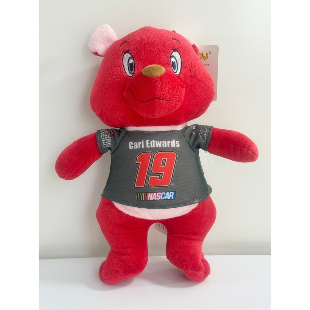 Nascar CARL EDWARDS #19 Red Teddy Bear Plush 9" Stuffed Animal Kellytoy Soft